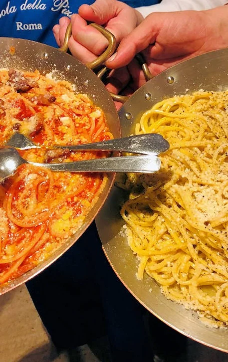 Spaghetti Amatriciana, Tonnarelli Cacio e Pepe Spaghetti Amatriciana, Tonnarelli Cacio e Pepe